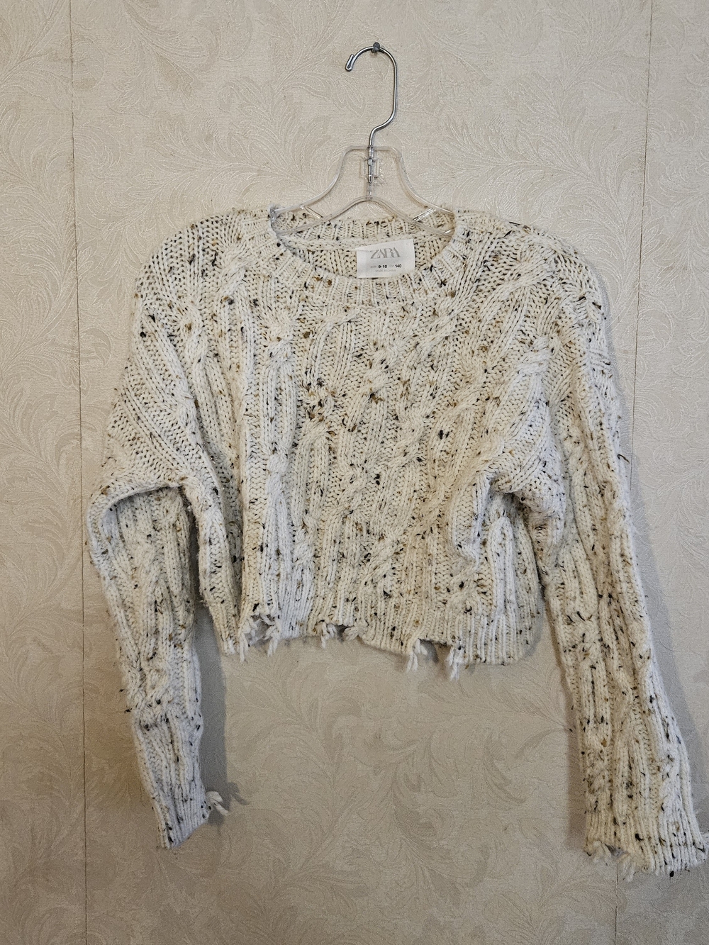 Zara Cream Speckled Knit Sweater